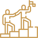 Helping hand to success illustration